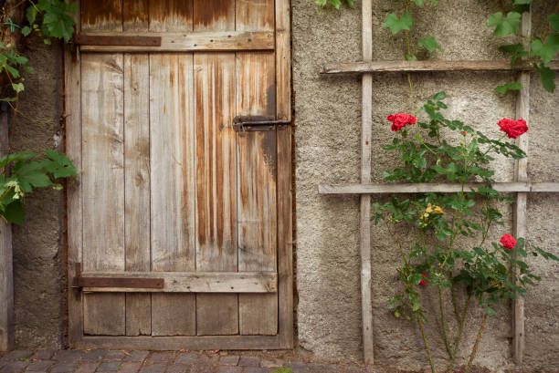 Wooden stable door.