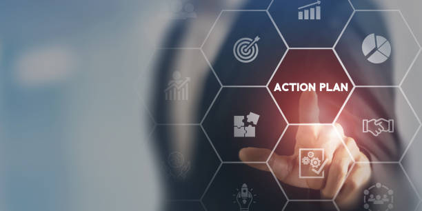 istock Business action plan concept. Business annual plan and development for achieving target.  Business objectives, direction, strategy, plan, collaboration, timeline, budget management and implementation. 1409421297