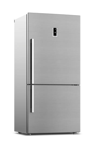 istock Refrigerator on white background. Home freezer for household. 1409421366