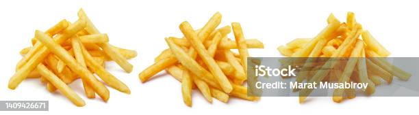 Potato Fries Collection On White Stock Photo - Download Image Now - Close-up, Collection, Color Image