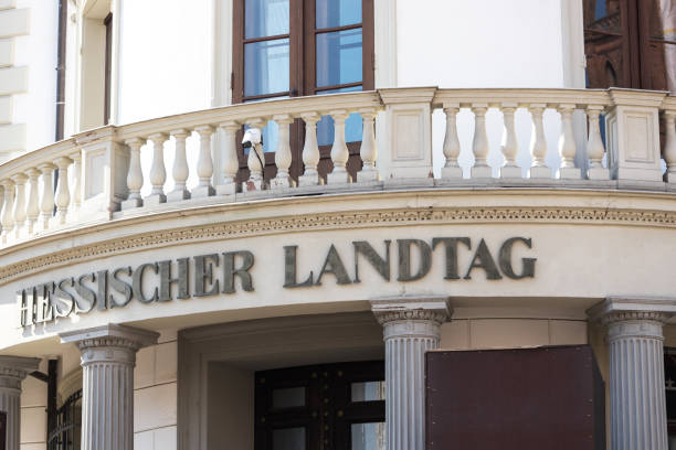 wiesbaden,hesse /germany - 16 07 2022: the Hessian state parliament sign