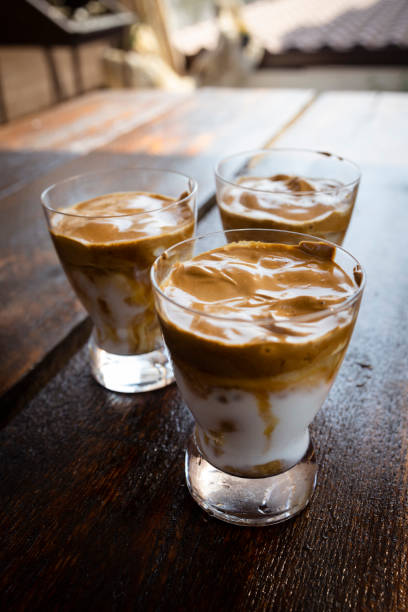 istock Coffee with ice. Dalgona coffee. Creamy coffee with ice milk. 1409428638