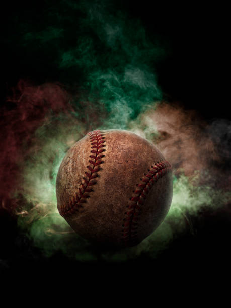 istock Baseball on the color smoke background 1409430275