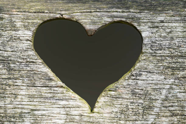 istock Heart carved in wood. 1409431222