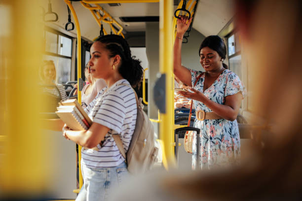 istock Group of people traveling by bus. 1409431377