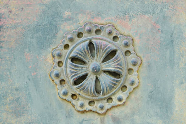 Metallic ornament in flower shape as background.