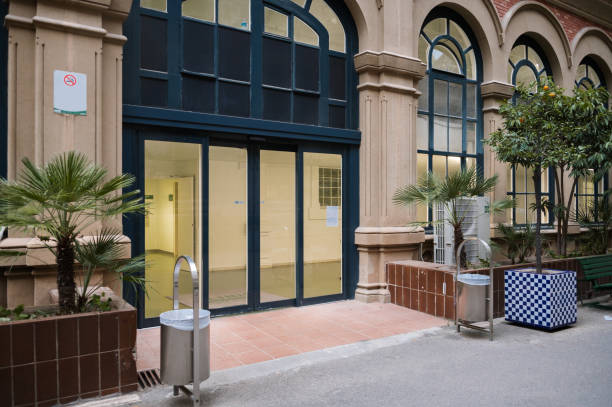 istock Building entrance with sliding doors 1409434739