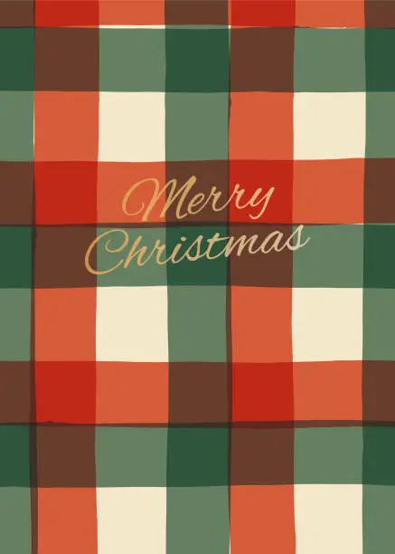 Vector illustration of Christmas Greeting Card with Stripes.