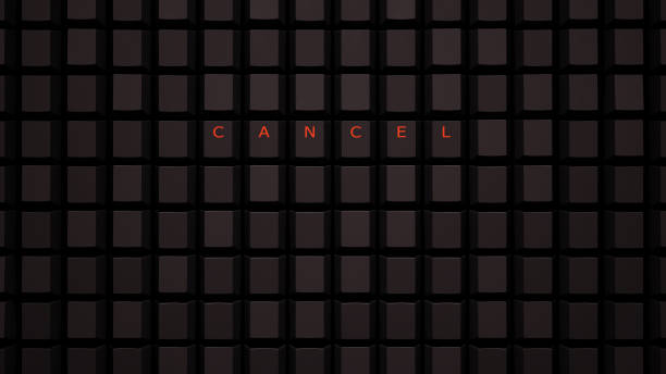 istock Online Cancel Culture Anonymous Bulling Concept Illuminated Orange Keys on a Black Keyboard Grid Wall Spelling the Words Cancel Culture 1409441156