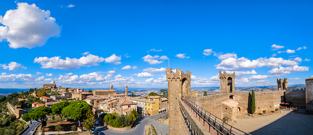 Panoramic view of Montalcino, a historic hill town in the province of Siena (6 shots stitched)