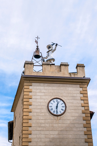 The Clock Tower, or Pulcinella Tower, is a 16th-century tower in the old town of Montepulciano, crowned by an automaton that beats the hours