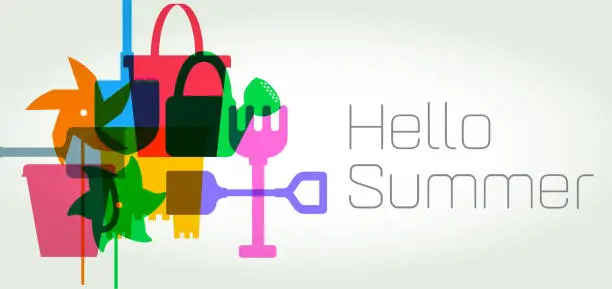 Vector illustration of Hello Summer