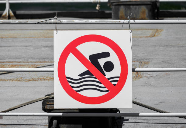 Sign indicating that swimming is prohibited