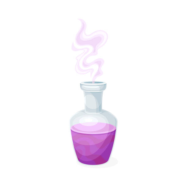 Glass Jar with Purple Potion as Magical Object and Witchcraft Item Vector Illustration Glass Jar with Purple Potion as Magical Object and Witchcraft Item Vector Illustration. Magic and Alchemy Element for Wizardry and Sorcery Concept bewitchment stock illustrations