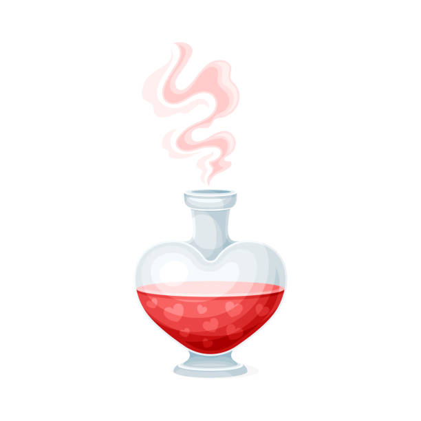 Glass Jar with Red Love Potion as Magical Object and Witchcraft Item Vector Illustration Glass Jar with Red Love Potion as Magical Object and Witchcraft Item Vector Illustration. Magic and Alchemy Element for Wizardry and Sorcery Concept bewitchment stock illustrations