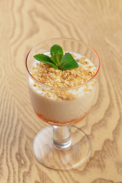 istock Delicious dessert in a glass cup close up top view 1409456605