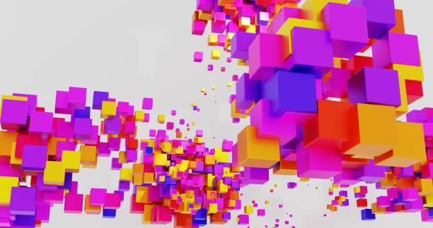 istock 3D rendering of an abstract background made of multicolored cubes 1409457038
