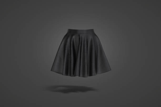 istock Blank black women mini skirt mockup, dark background 1409459736