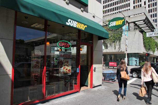 Subway sandwich store chain stock photo