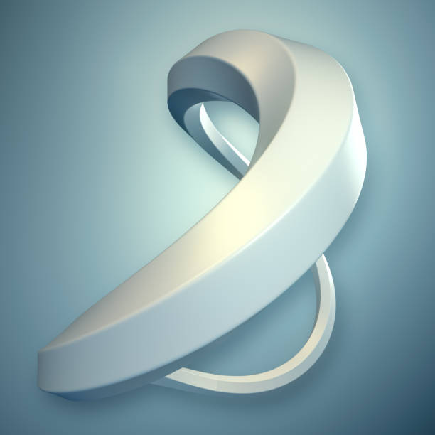 istock Trendy template with white mobius geometric figure. Abstract geometric background. 3d rendering digital illustration 1409461525