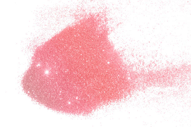 istock Pink glitter sparkles on white background 1409461720