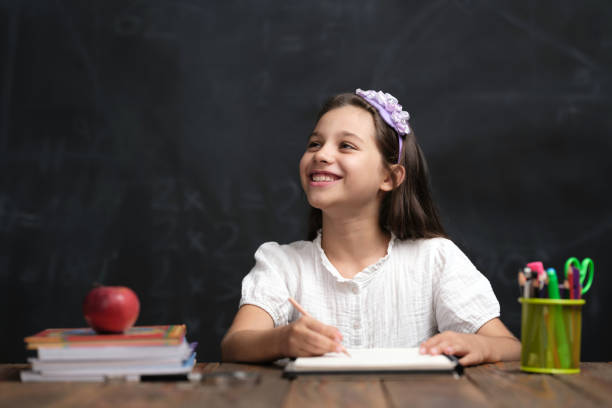 istock Back To School Concept, Happy Smiling Child Student Studying 1409464227