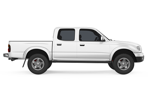 Pickup Truck isolated on white background. 3D render