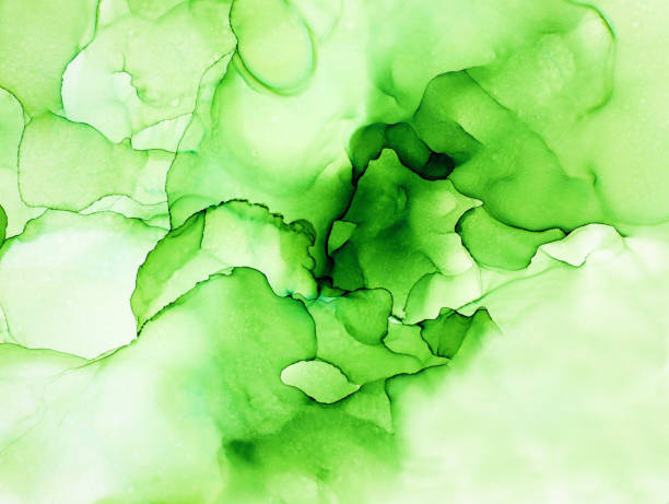 istock Modern hand painted artwork of abstract transparent alcohol ink background. 1409468568