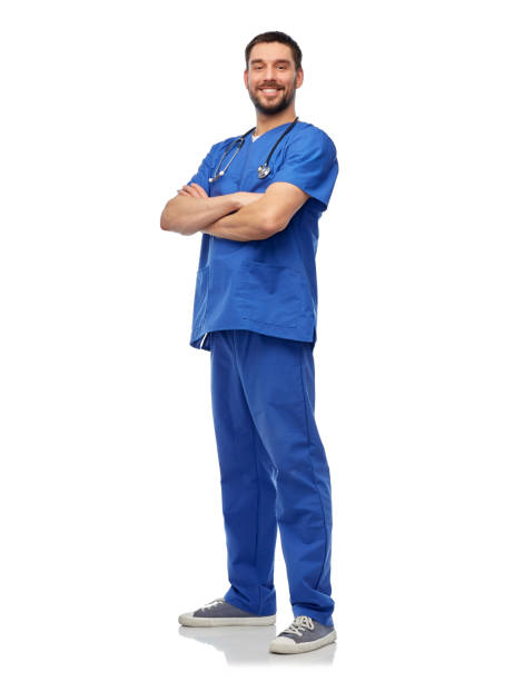 istock smiling doctor or male nurse with stethoscope 1409469542