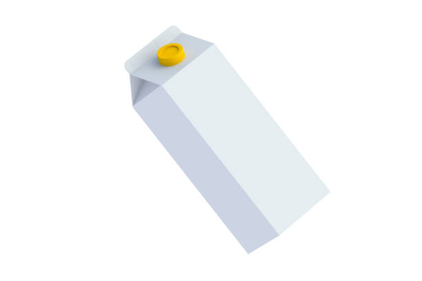 Package of milk isolated on white background. 3d render