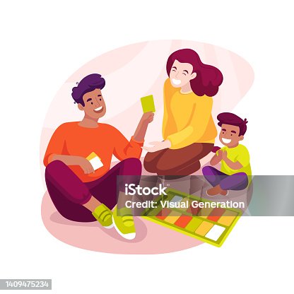 istock Family board games isolated cartoon vector illustration. 1409475234