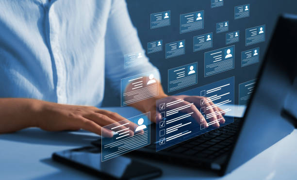 istock Marked checklist on a clipboard. Human resources and management concept. Employees must complete the online survey form, answer the test questions. 1409475481