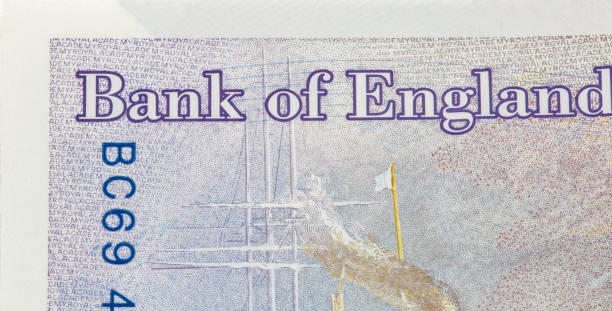 British twenty pounds banknote fragment closeup stock photo