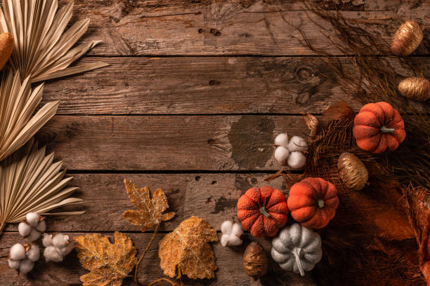 istock Rustic fall flat lay background stock photo 1409477547