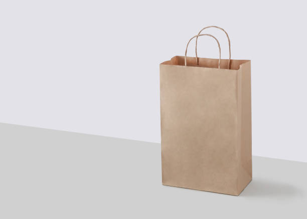 istock Shop's handmade cardboard bag for buying food 1409484251