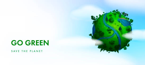 istock Ecology theme Happy Earth Day banner template. Go green background. Earth globe with splashes in watercolor style art. Vector illustration 1409486822
