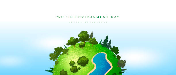 istock World environment day horizontal background. Earth globe with splashes in watercolor style art. Concept design for web banner, poster, wallpaper. Vector illustration 1409487442