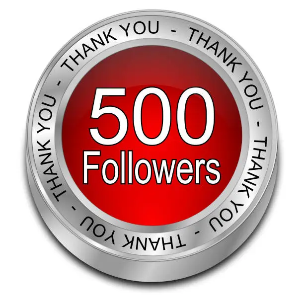 Photo of 500 Followers Thank you - 3D illustration