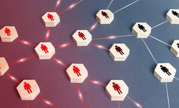 istock Spreads virus disease infection to people in a network. 1409491306