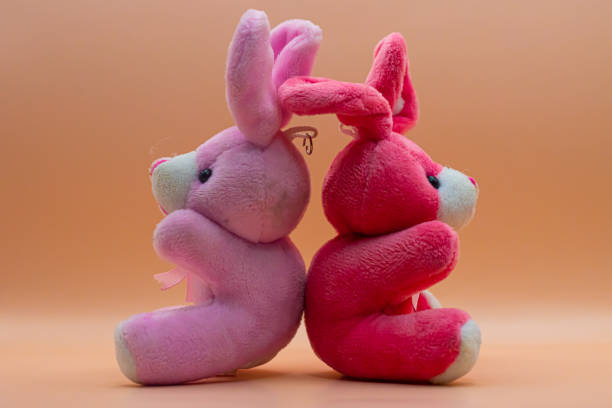 istock Two cute bears red and pink 1409491545