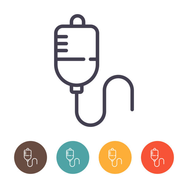 ilustrații de stoc cu iv sac de icoana, infuzuse icon - medicament de chimioterapie