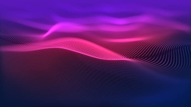 istock Particles wave Cyber or technology background. Abstract seamless loop of mesh glowing red dots digital luxurious sparkling wave particles flows background, Motion of digital data flow. 1409498243
