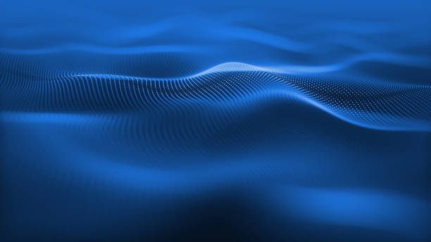 istock Particles blue wave Cyber technology background loop. Abstract seamless animation of mesh glowing dots digital luxurious wave particles flows background, Motion of digital data flow. 1409498266