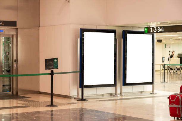 istock Two blank billboards in a public building 1409499793