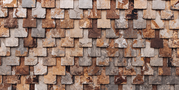rust-brown slate wall, nature stone brick wall, slate tile background