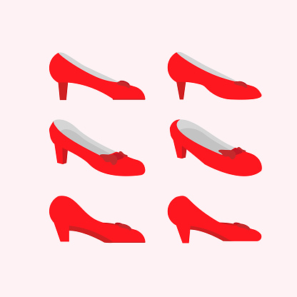 red women shoes design vector modern illustration