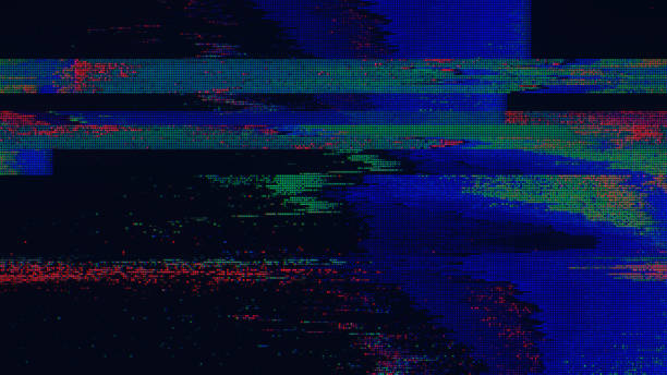 istock Glitch noise static television VFX pack. Visual video effects stripes background, CRT tv screen no signal glitch effect 1409505855