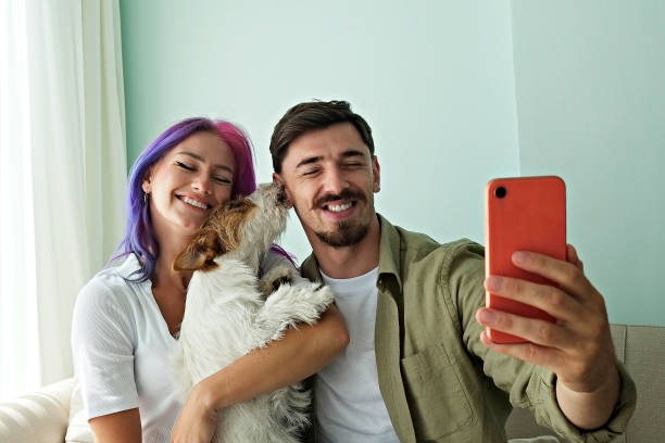 istock Hip couple together at home. 1409506449