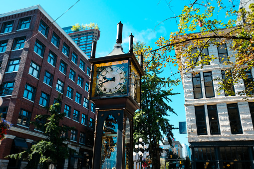 Gastown Steam Clock is one of the only working steam powered clocks in the world and it is a historic landmark in Vancouver, Canada