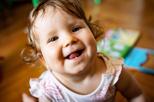 Shot of an adorable little girl at home